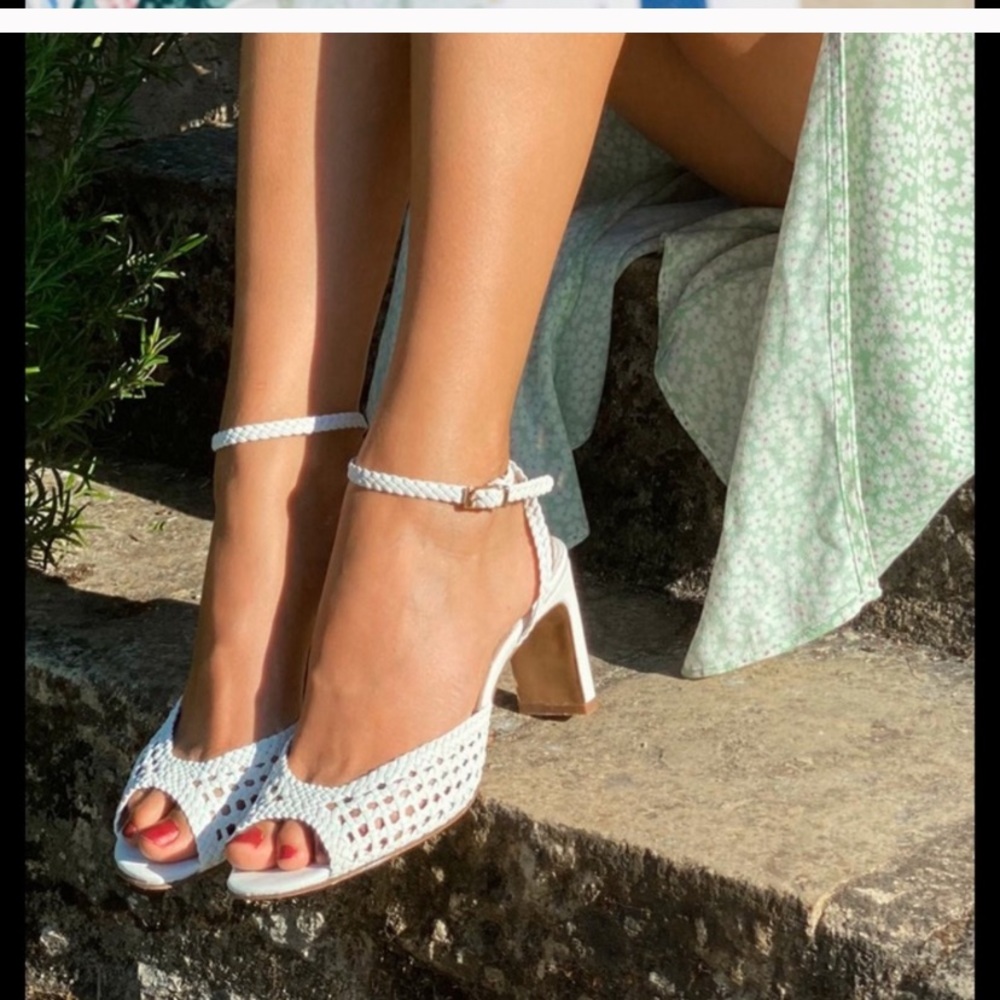 ISO Rouje Liz sandals  size 41 white tan black